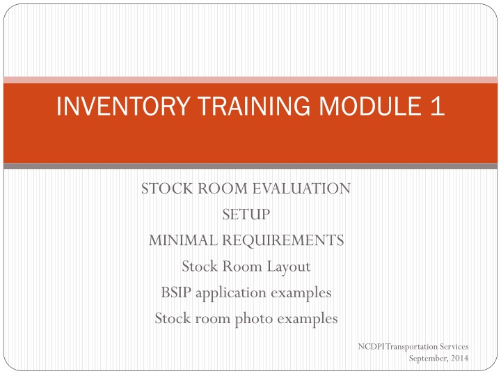 inventory training module 1