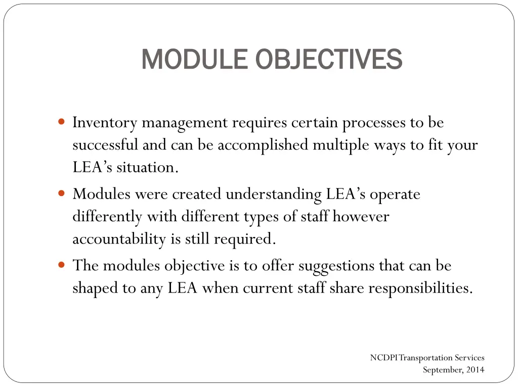 module objectives module objectives