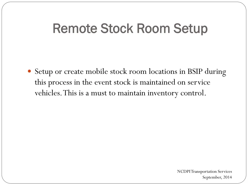 remote stock room setup remote stock room setup