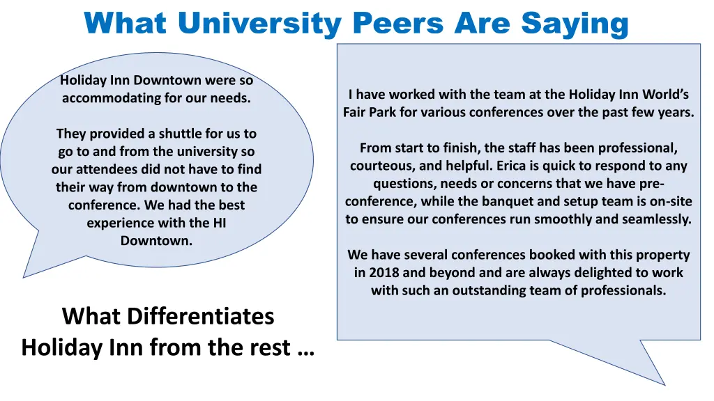 what university peers are saying