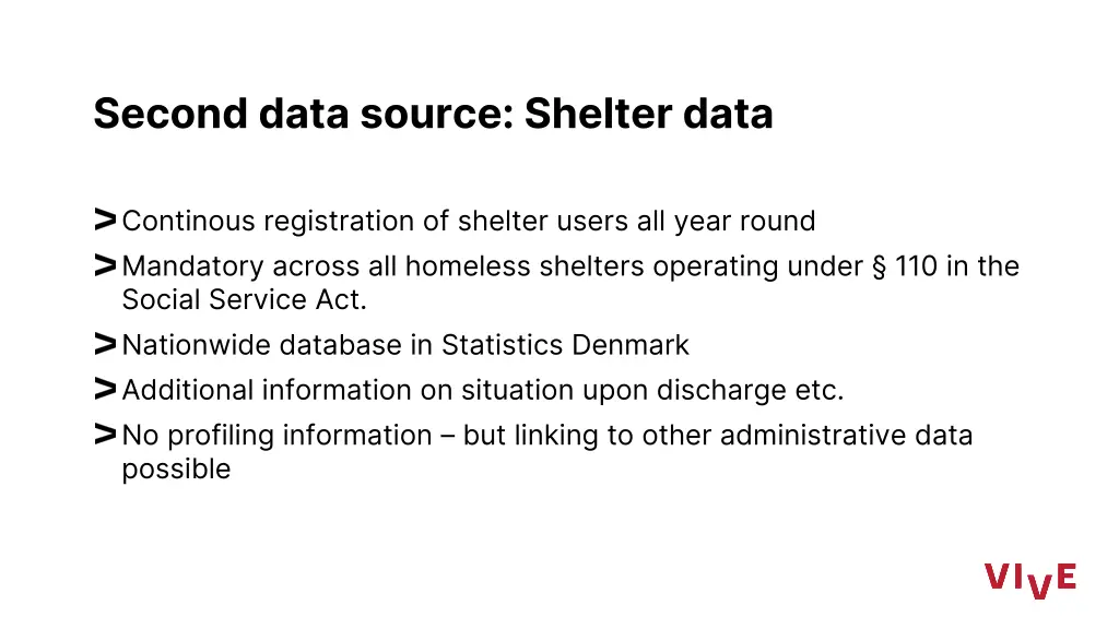 second data source shelter data