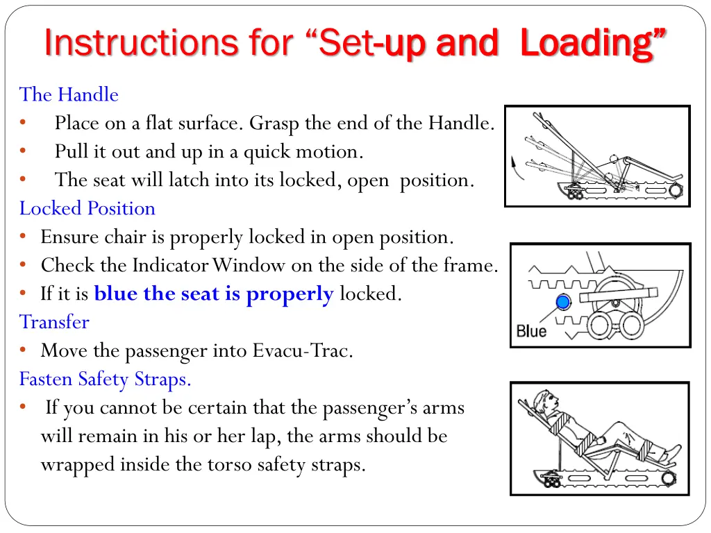 instructions for set up and loading