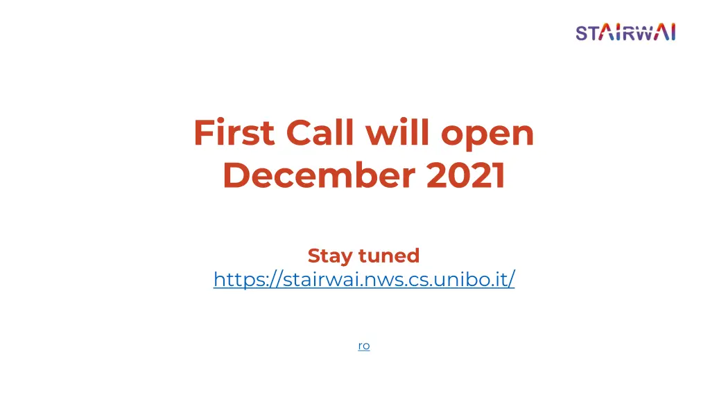 first call will open december 2021