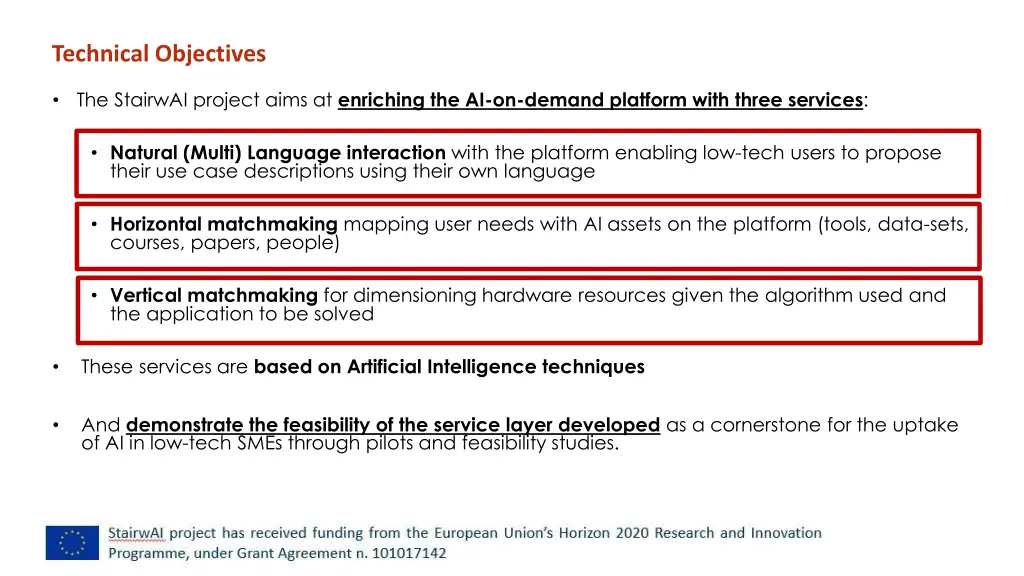 technical objectives