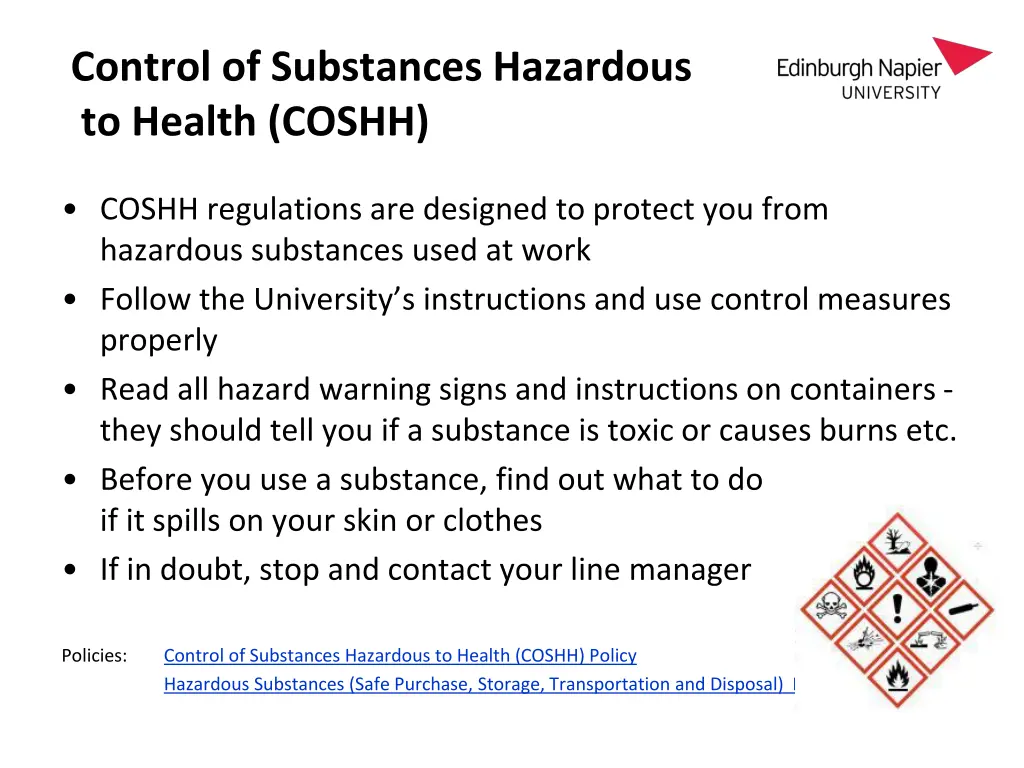 control of substances hazardous to health coshh