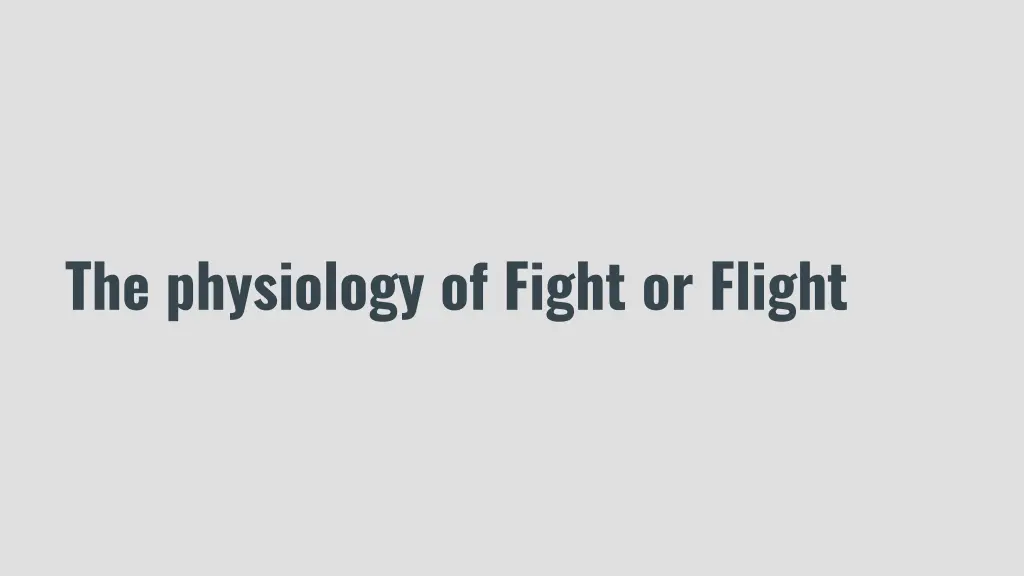 the physiology of fight or flight 1