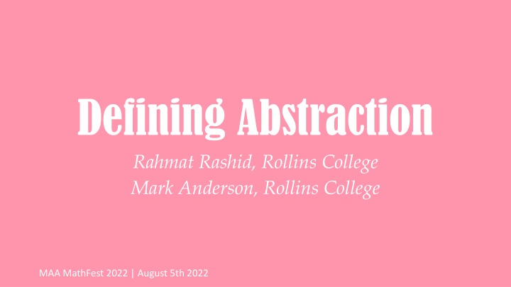 defining abstraction rahmat rashid rollins