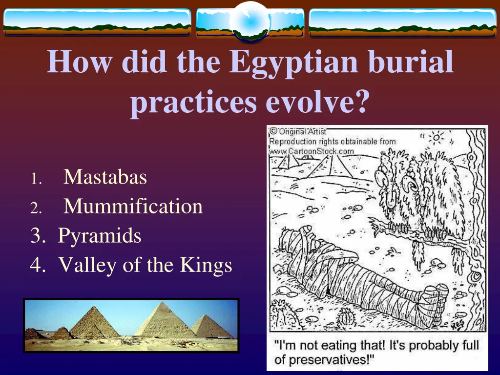 how did the egyptian burial practices evolve