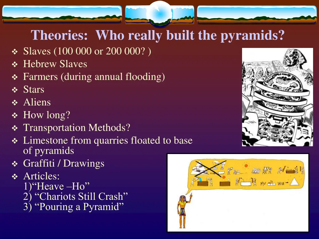 theories who really built the pyramids slaves