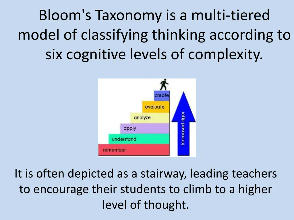 bloom s taxonomy is a multi tiered model