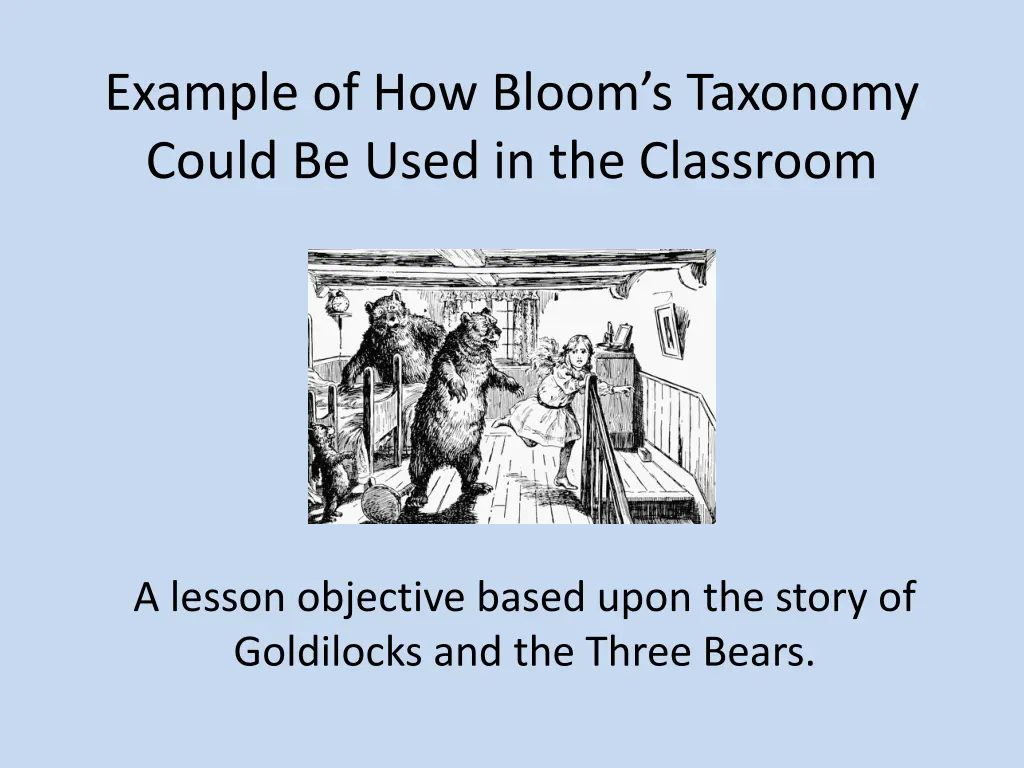 example of how bloom s taxonomy could be used