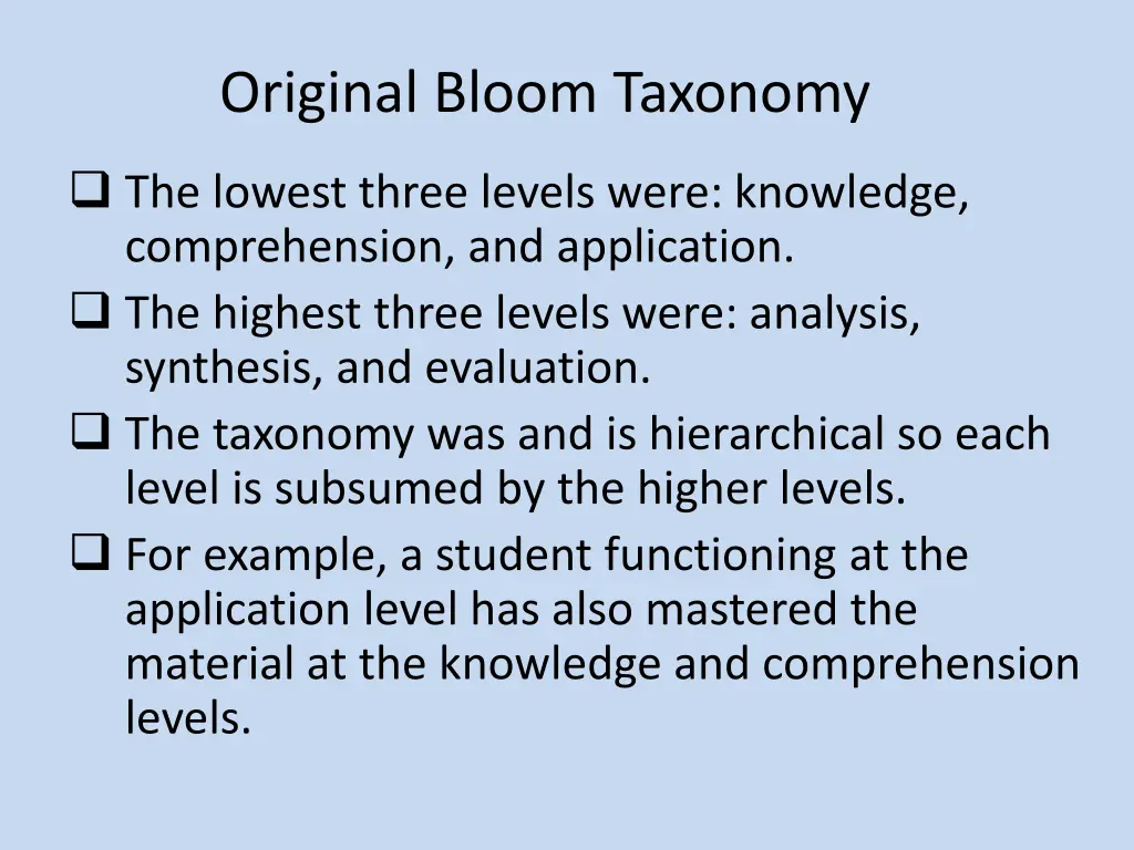 original bloom taxonomy