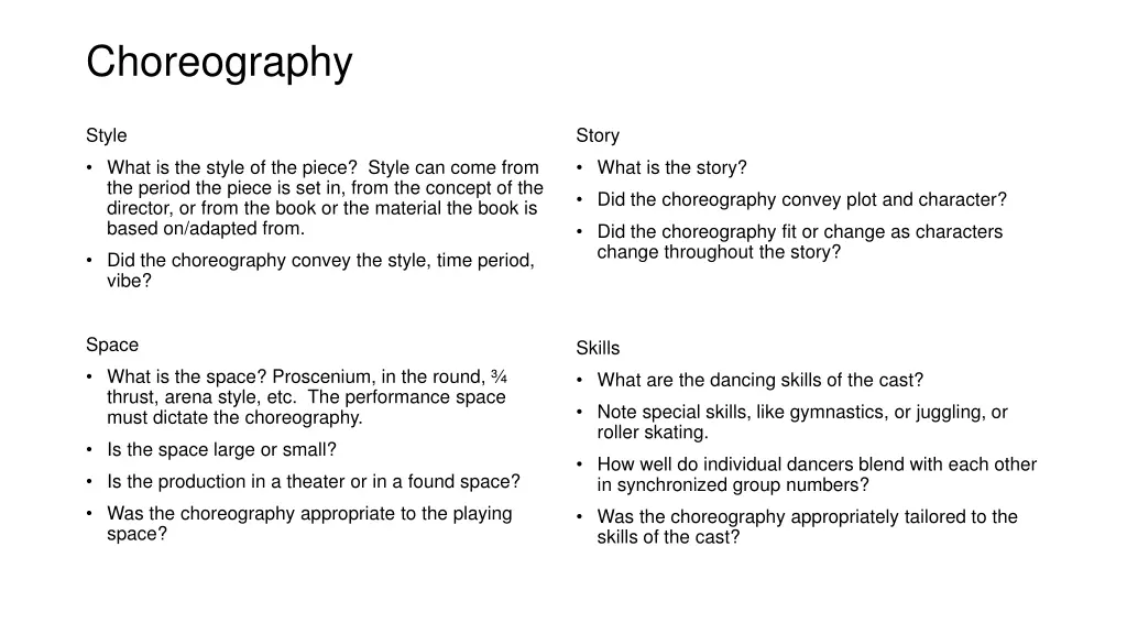 choreography