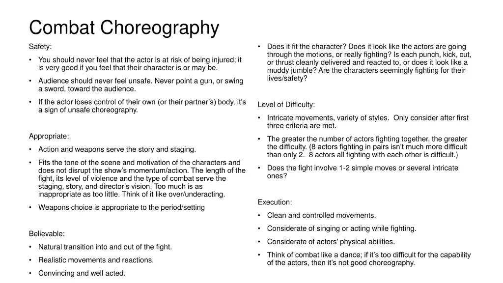 combat choreography