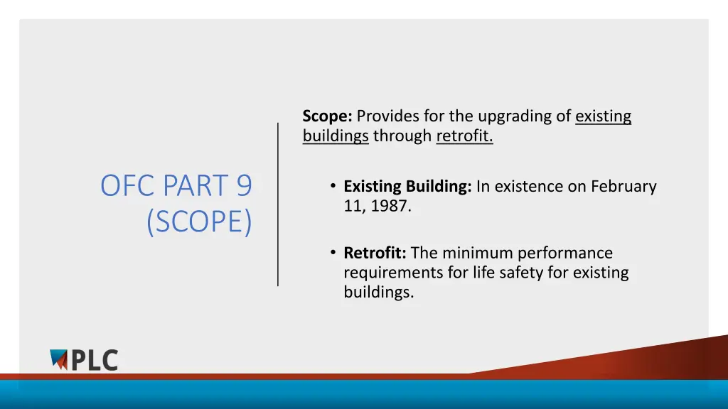 scope provides for the upgrading of existing