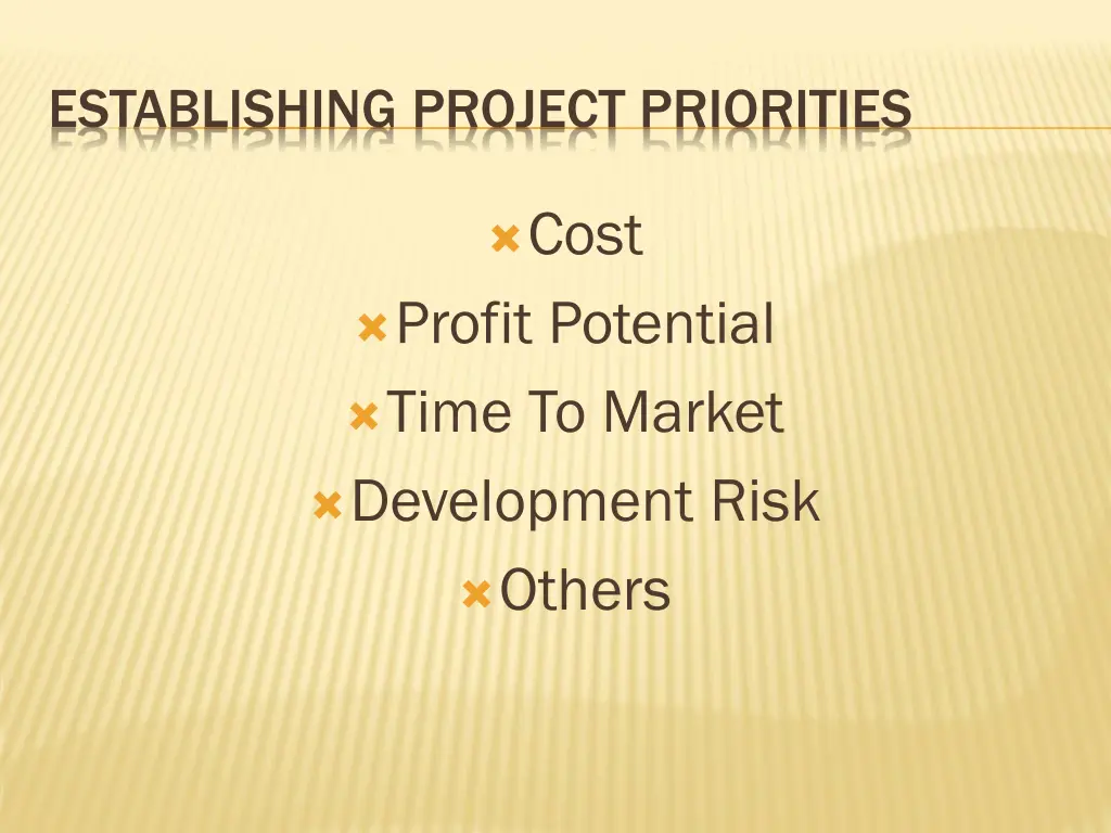 establishing project priorities 1