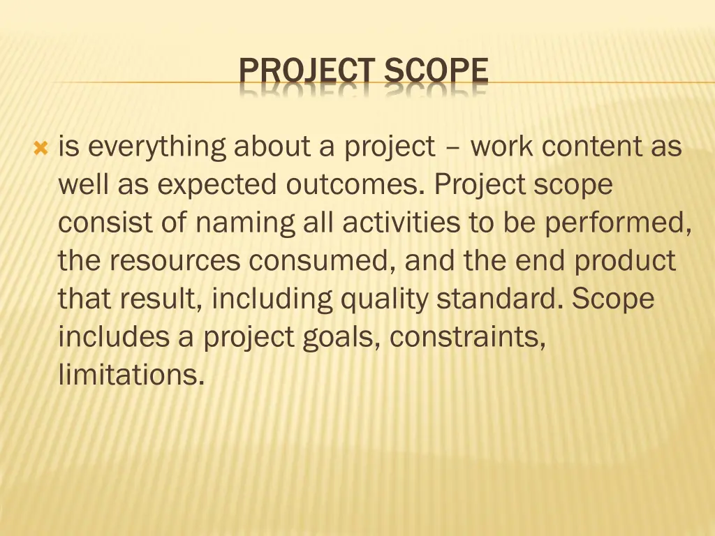 project scope