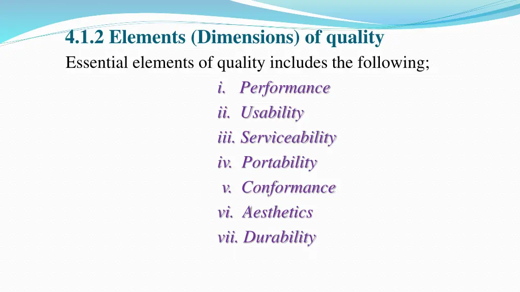 4 1 2 elements dimensions of quality essential