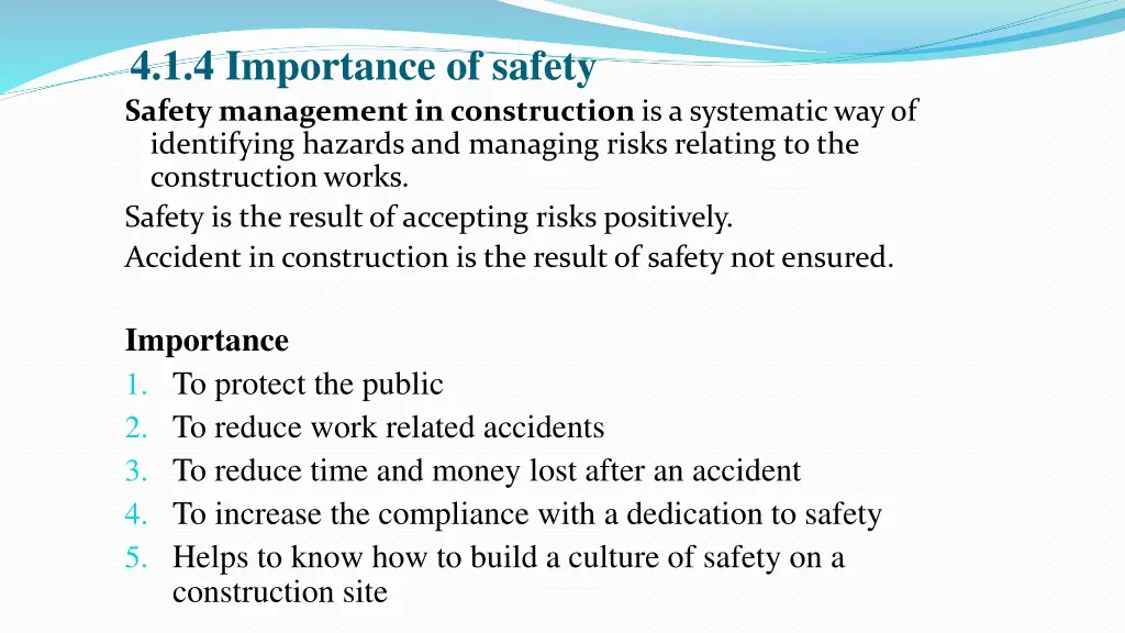 4 1 4 importance of safety safety management