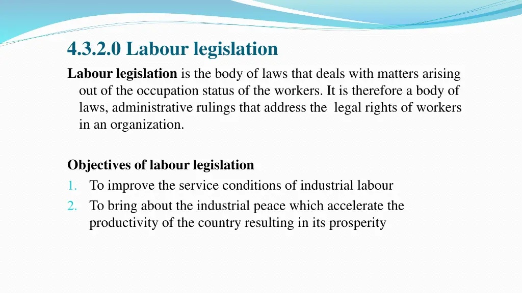 4 3 2 0 labour legislation labour legislation