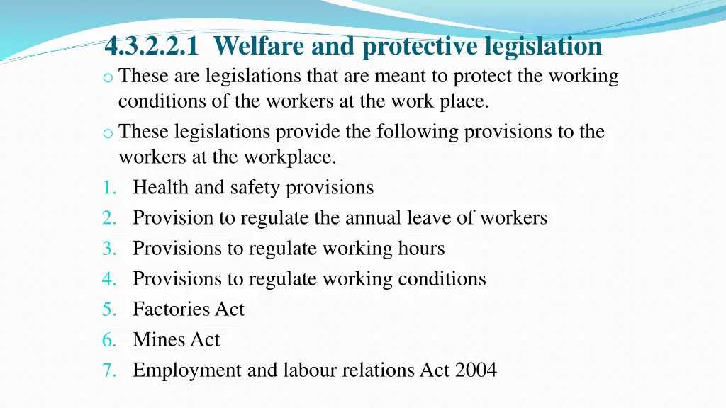 4 3 2 2 1 welfare and protective legislation