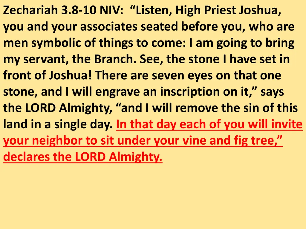 zechariah 3 8 10 niv listen high priest joshua