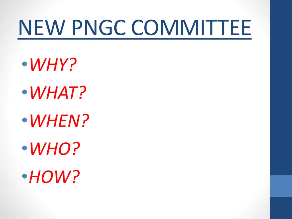 new pngc committee