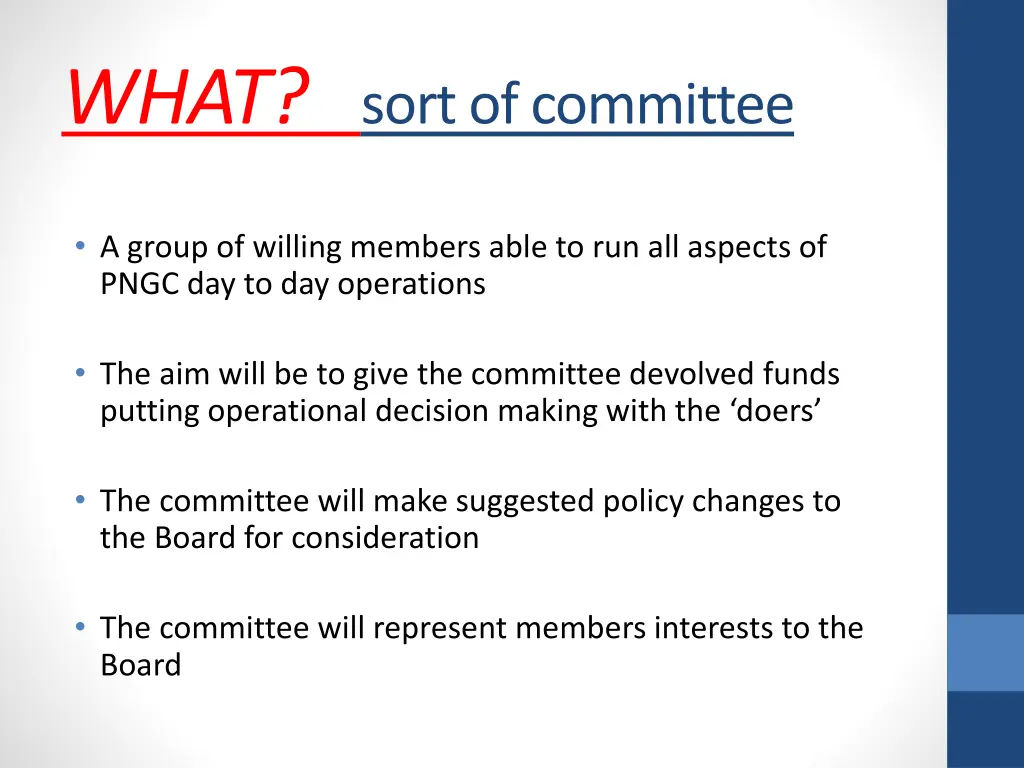 what sort of committee