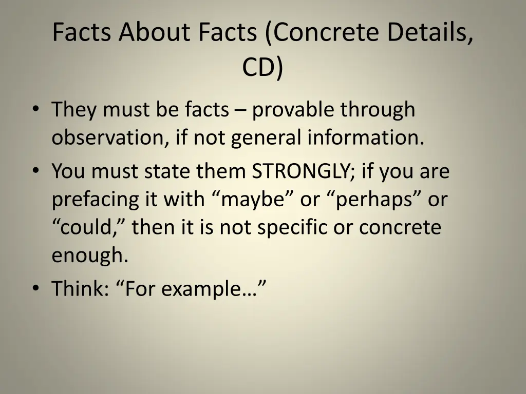 facts about facts concrete details cd