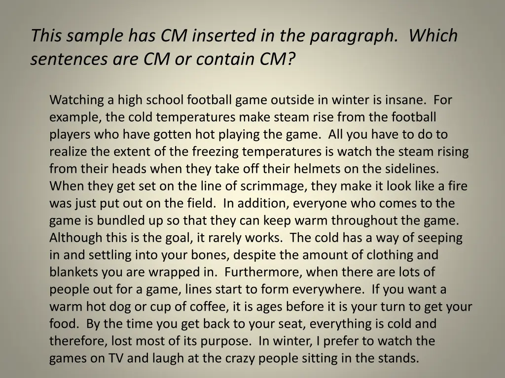 this sample has cm inserted in the paragraph