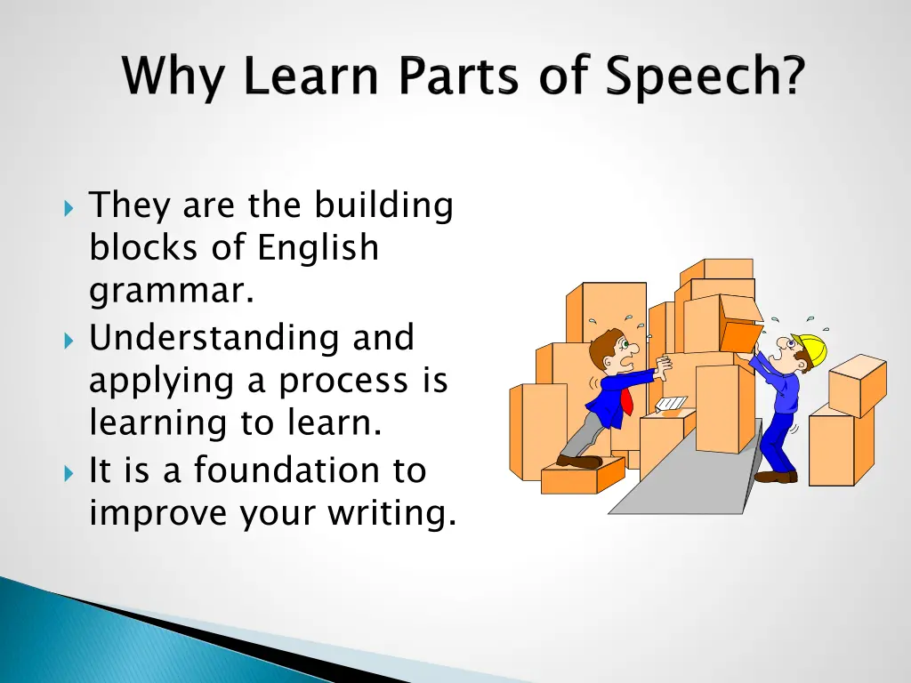 they are the building blocks of english grammar