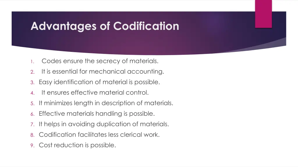 advantages of codification