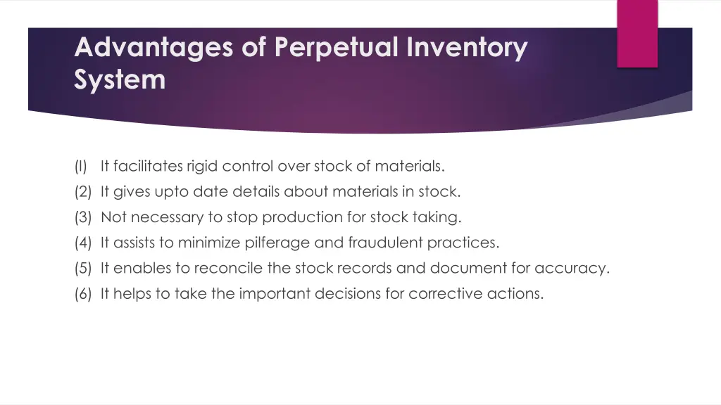 advantages of perpetual inventory system