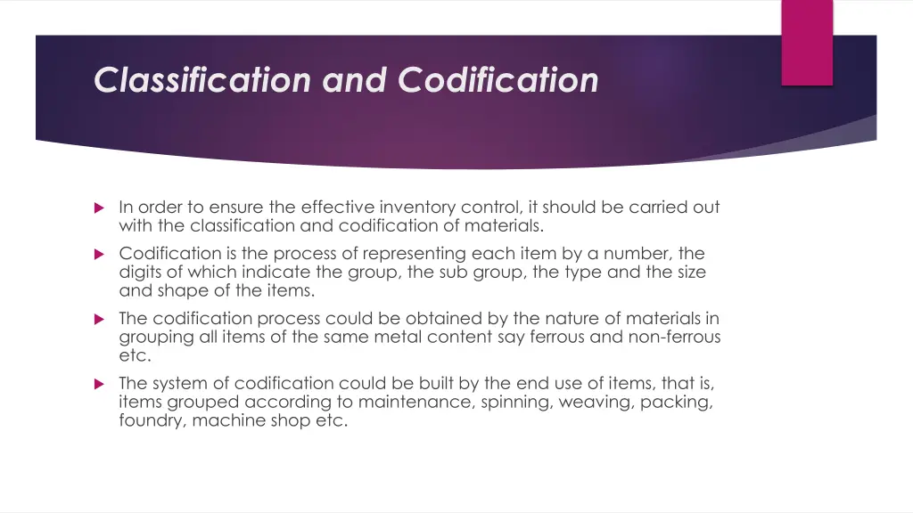 classification and codification