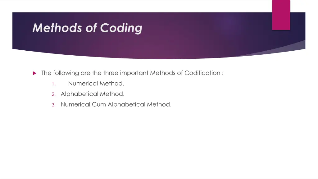 methods of coding