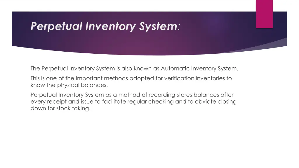 perpetual inventory system