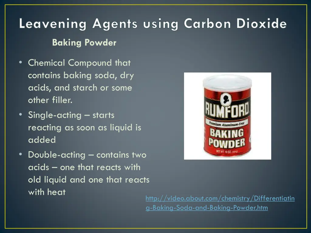 leavening agents using carbon dioxide baking