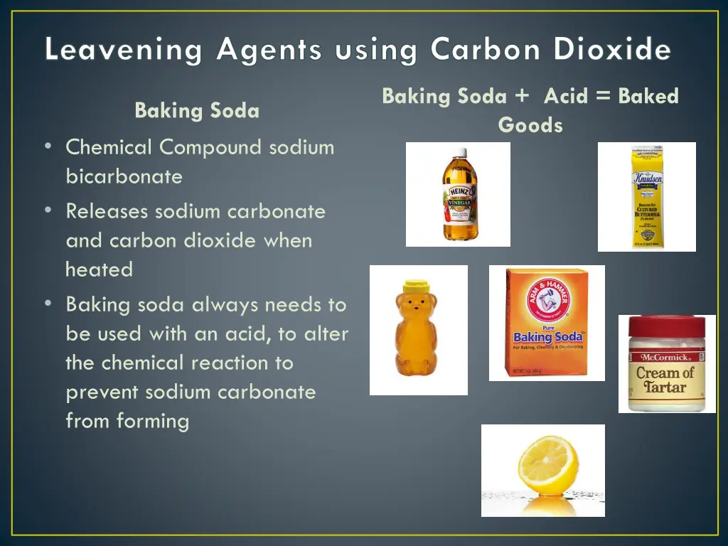 leavening agents using carbon dioxide