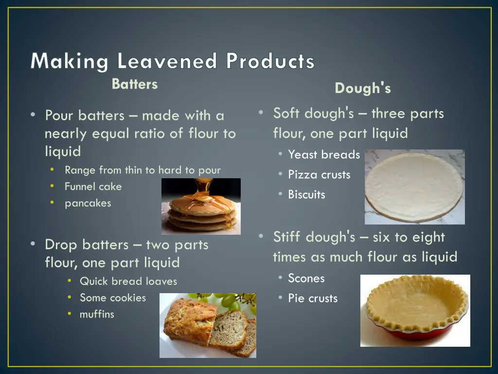 making leavened products batters