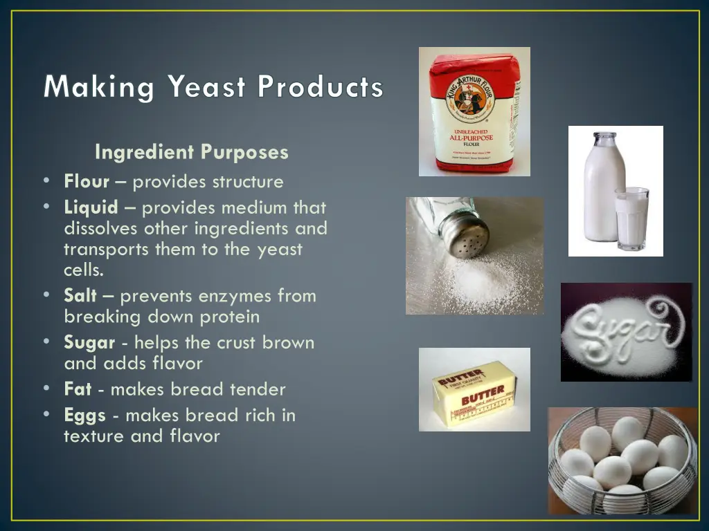 making yeast products