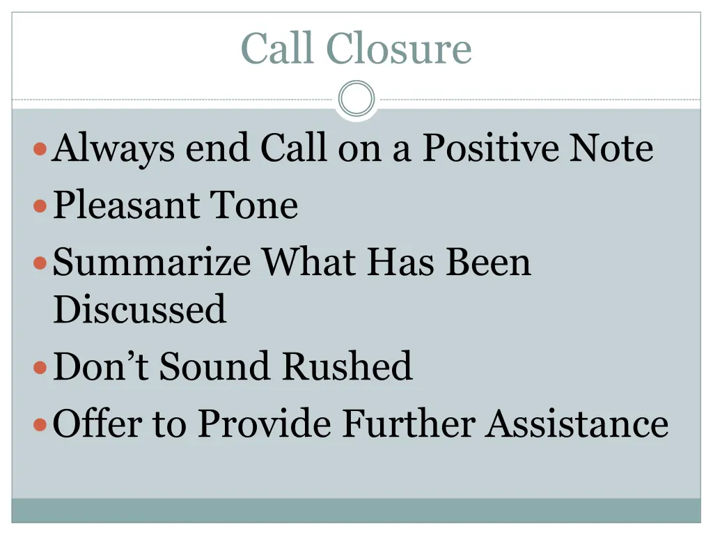 call closure