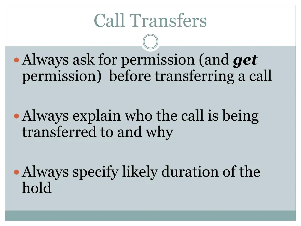 call transfers