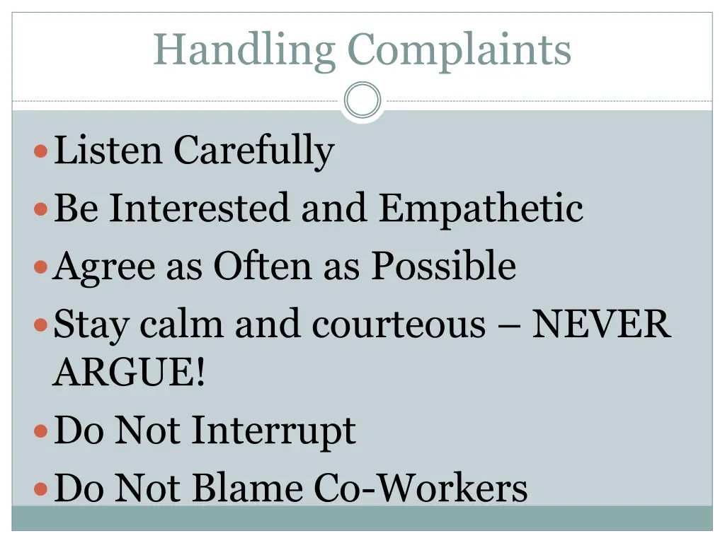 handling complaints