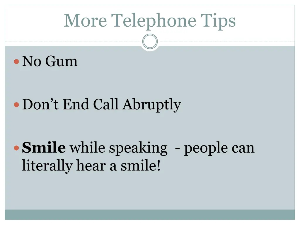 more telephone tips