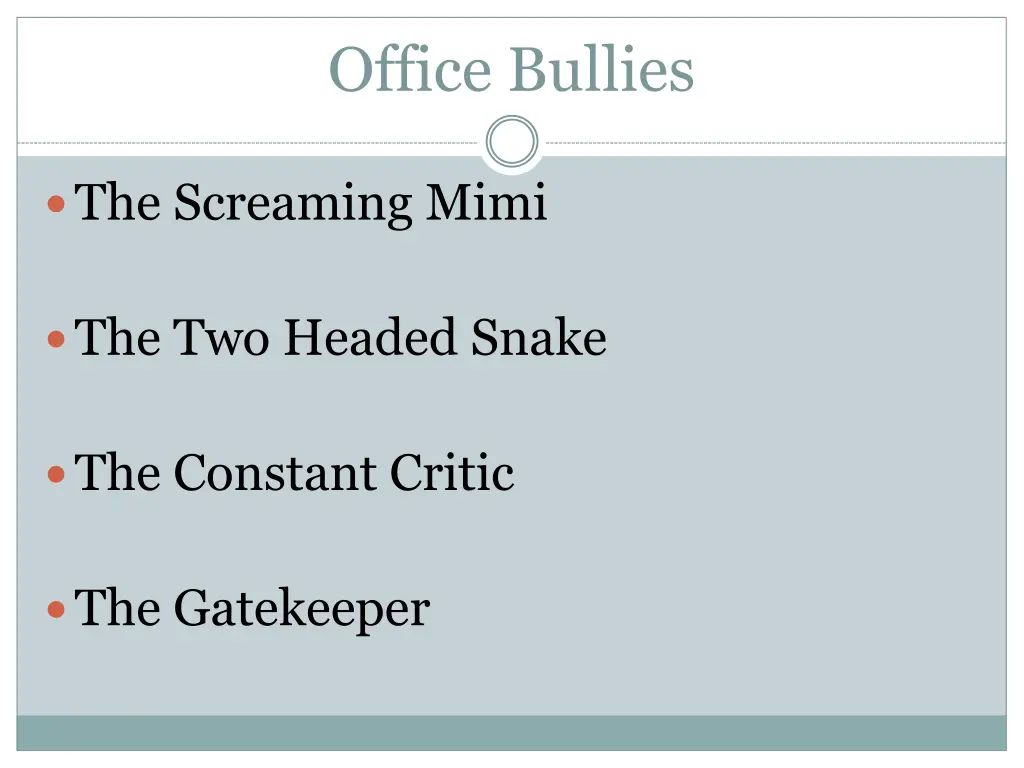 office bullies