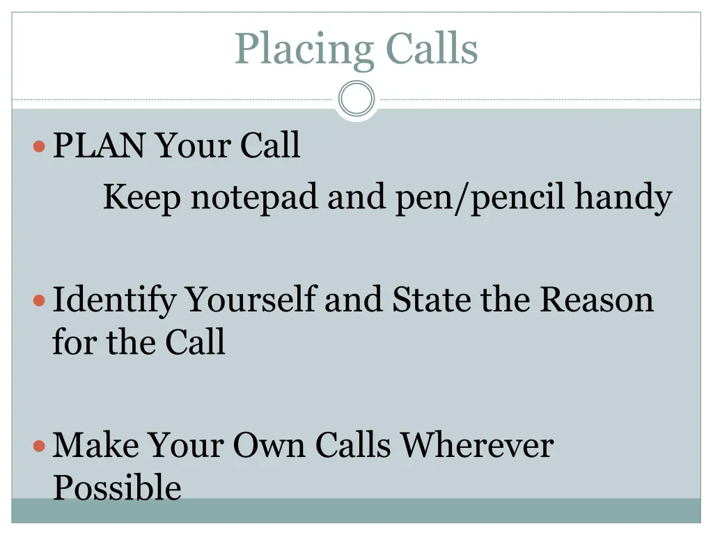 placing calls