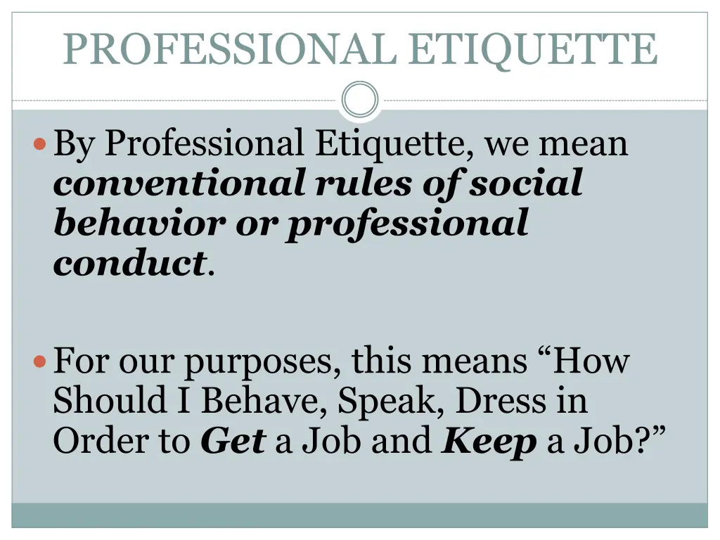 professional etiquette