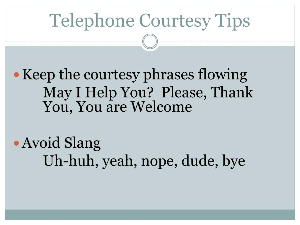 telephone courtesy tips