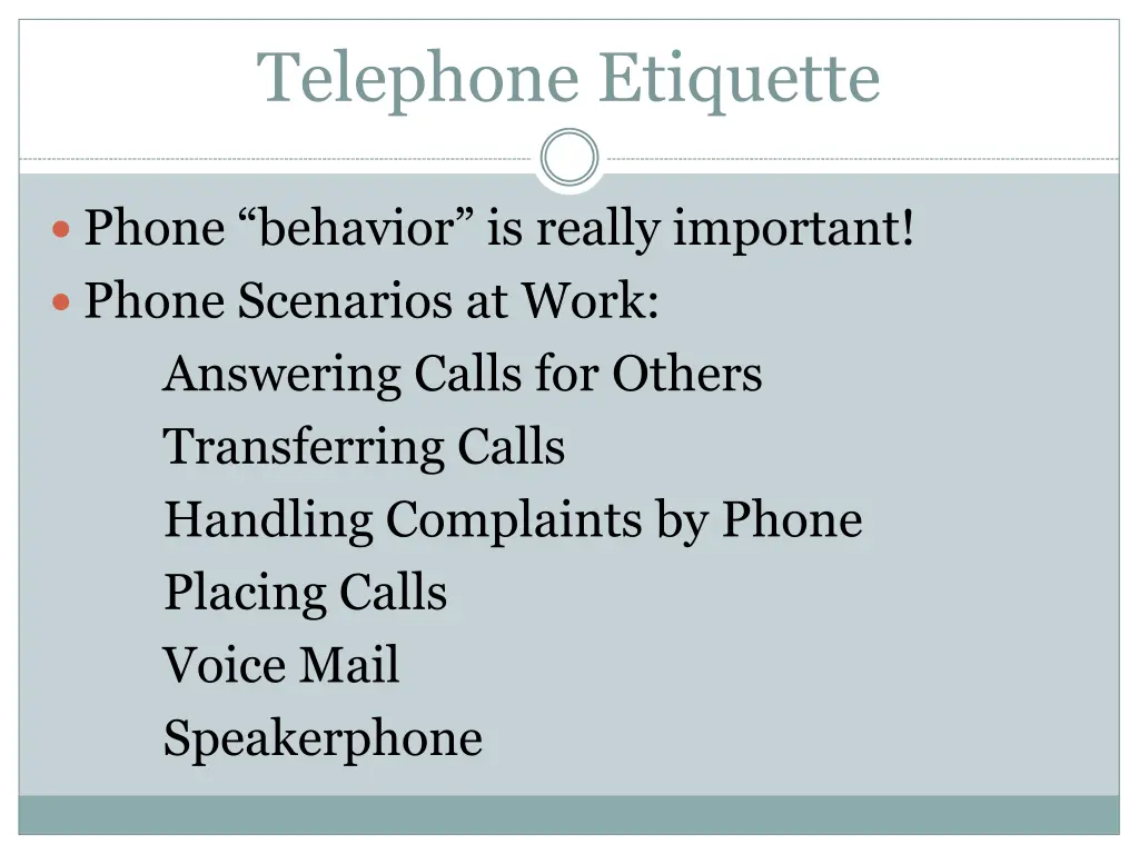 telephone etiquette