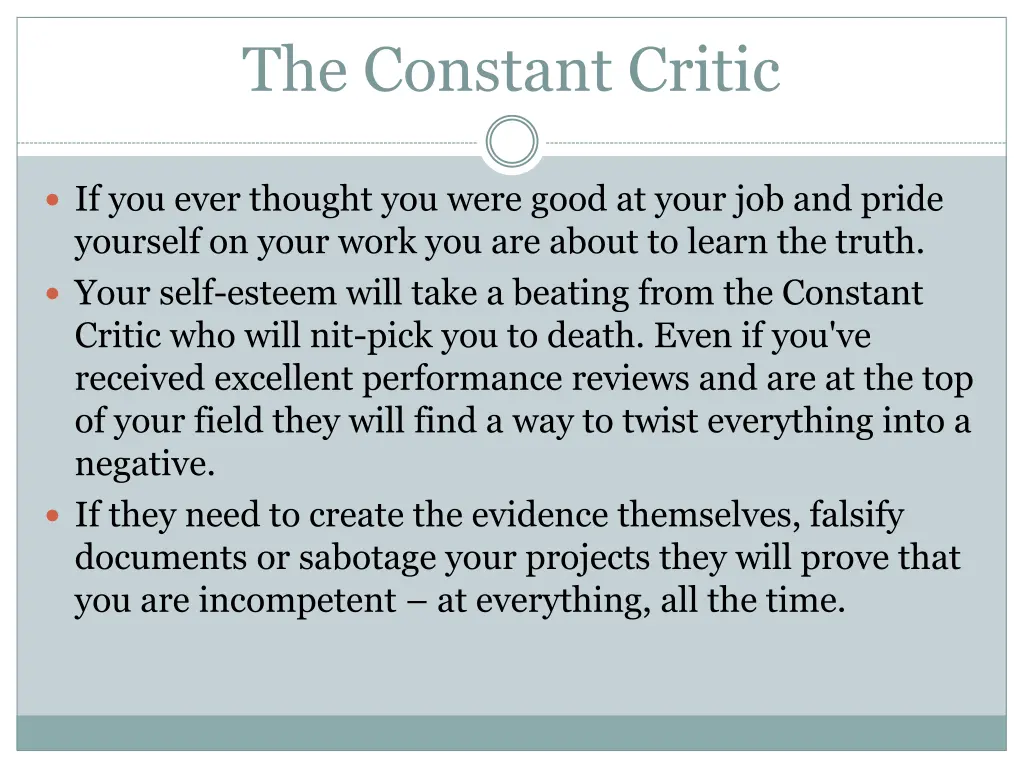 the constant critic